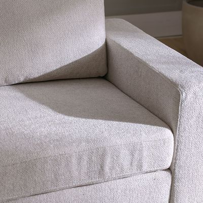Odum 1-Seater Fabric Sofa with Right Arm - Grey/White - With 2-Year Warranty