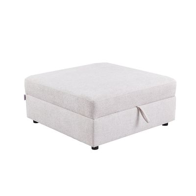 Odum Square Ottoman with Storage - Grey/White - With 2-Year Warranty 