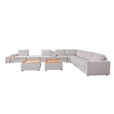 Odum 2-Seater Right Arm Fabric Modular Sofa - Greyish White - With 2-Year Warranty