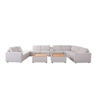 Odum 2-Seater Right Arm Fabric Modular Sofa - Greyish White - With 2-Year Warranty