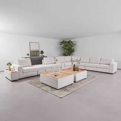 Odum 2-Seater Right Arm Fabric Modular Sofa - Greyish White - With 2-Year Warranty