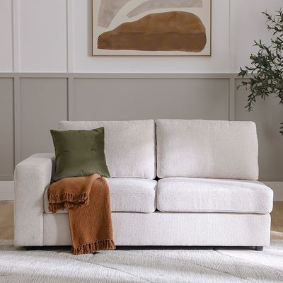 Odum 2-Seater Right Arm Fabric Modular Sofa - Greyish White - With 2-Year Warranty