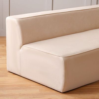 Monowi 4-Seater Right Corner Velvet Fabric Sofa - Beige - With 2-Year Warranty