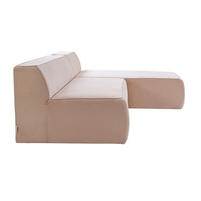 Monowi Right Corner Velvet Fabric Sofa - Beige