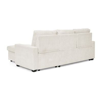 Serta Reversible Corner Fabric Sofabed W/ Storage And Drop Table + Cup Holders  - Beige