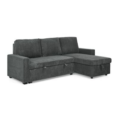 Serta Reversible Corner Fabric Sofabed W/ Storage And Drop Table + Cup Holders  - Grey