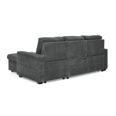 Serta Reversible Corner Fabric Sofabed W/ Storage And Drop Table + Cup Holders  - Grey