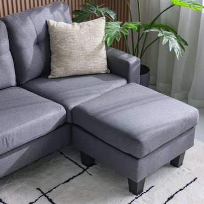 Decato Reversible Corner Fabric Sofabed - Dark Grey