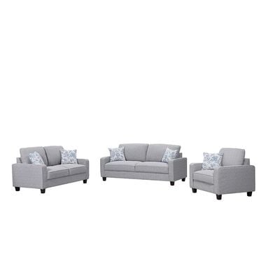 Anders  3+2+1 Seater Fabric Sofa Set - Light Blue