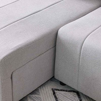 Alcantara  Reversible Corner Fabric Sofabed w/  Storage  - Grey / Dark Grey