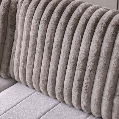 Alcantara  Reversible Corner Fabric Sofabed w/  Storage  - Grey / Dark Grey