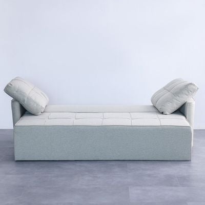 Aziyah  Pull-out Fabric Sofa Bed w/ Storage  - Light Grey