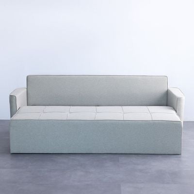 Aziyah  Pull-out Fabric Sofa Bed w/ Storage  - Light Grey