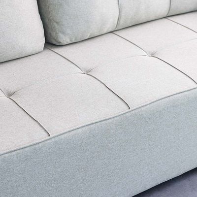 Aziyah 3-Seater Pull-Out Fabric Sofa Bed with Storage - Light Grey - With 2-Year Warranty