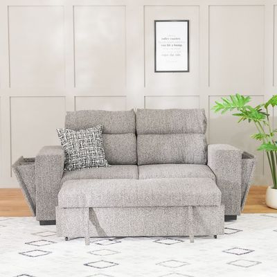 Linzi Fabric Sofa Bed w/ Storage and Wireless Charger  - Dark Grey