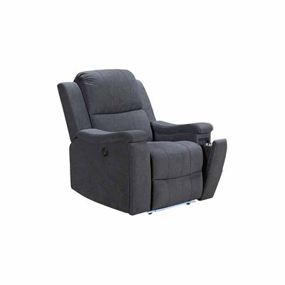 Piper 1 Seater Electric Motion Fabric Recliner W/ Led  & Cup Holder  - Grey