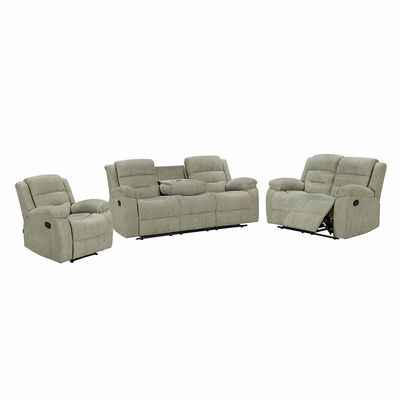 Tucker 2 Seater Fabric Recliner  - Green