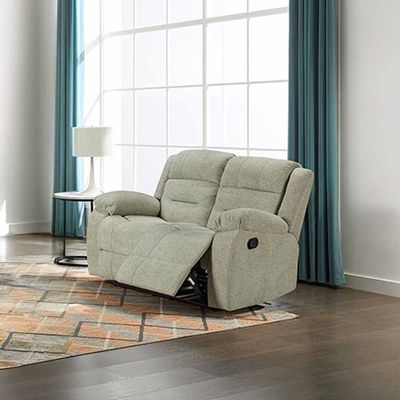 Tucker 2 Seater Fabric Recliner  - Green