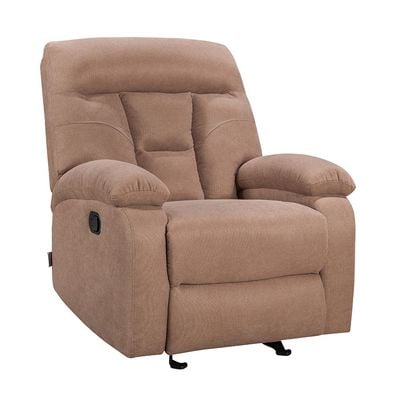 Sanie 1 Seater Fabric  Rocking Recliner   - Brown