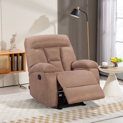 Sanie 1-Seater Fabric Rocking Recliner - Brown - With 2-Year Warranty