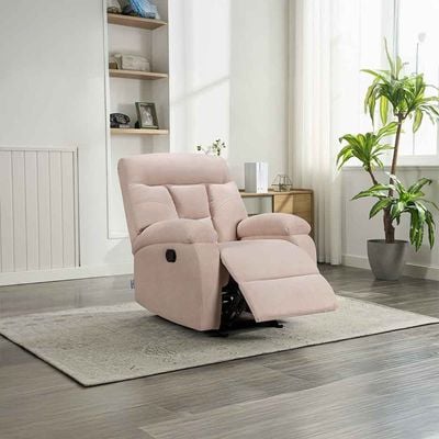 Sanie 1-Seater Fabric Rocking Recliner - Mocha - With 2-Year Warranty