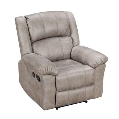 Crisset 1 Seater Fabric Manual Recliner W/ Usb Port - Grey