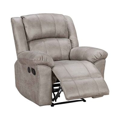 Crisset 1 Seater Fabric Manual Recliner W/ Usb Port - Grey