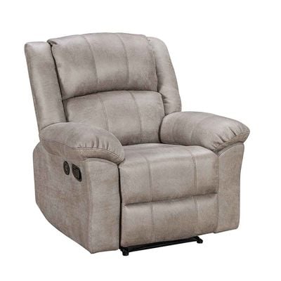 Crisset 1 Seater Fabric Manual Recliner W/ Usb Port - Grey