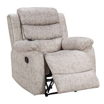 Dindo 1 Seater Fabric Manual Recliner W/ 8 Point Massage  - Grey