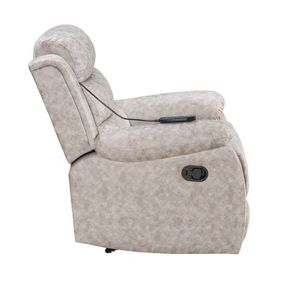 Dindo 1-Seater Fabric Manual Recliner with 8-Point Massage - Grey - With 2-Year Warranty