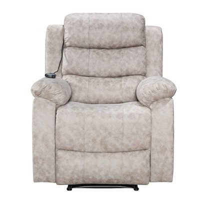 Dindo 1 Seater Fabric Manual Recliner W/ 8 Point Massage  - Grey