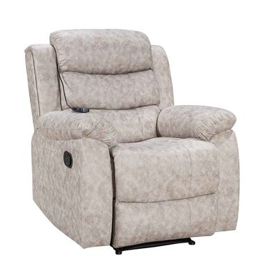 Dindo 1 Seater Fabric Manual Recliner W/ 8 Point Massage  - Grey