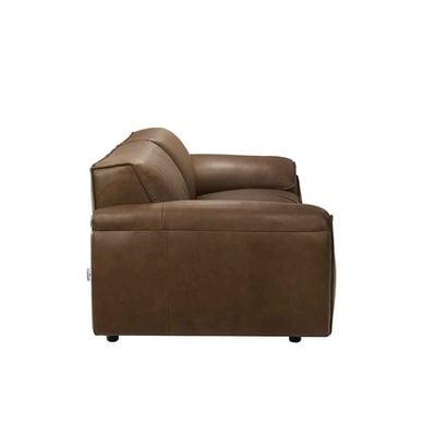 Barick  Full Leather 3 Seater Sofa -  Dark Brown