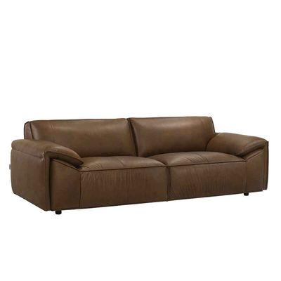 Barick  Full Leather 3+2 Seater Sofa Set -  Dark Brown