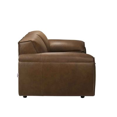 Barick  Full Leather 3+2 Seater Sofa Set -  Dark Brown