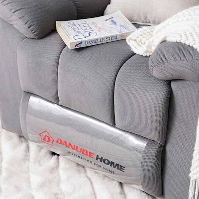 V2 Simone 1-Seater Manual Fabric Recliner Sofa - Grey - With 2-Year Warranty