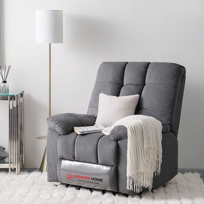 V2 Simone 1-Seater Manual Fabric Recliner Sofa - Grey - With 2-Year Warranty