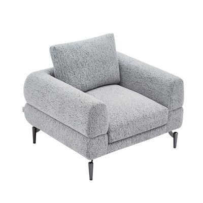 Pletora 1 Seater Fabric  Sofa - Light Grey