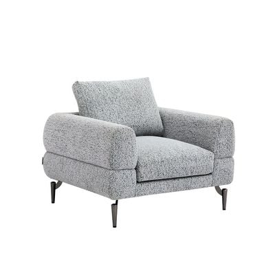 Pletora 1-Seater Fabric Sofa - Light Grey - With 2-Year Warranty