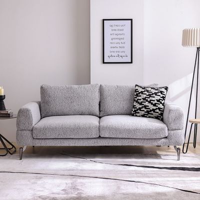 Pletora 3-Seater Fabric Sofa - Light Grey - With 2-Year Warranty