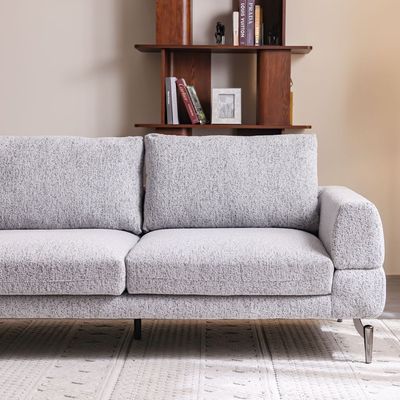 Pletora Left Corner Fabric  Sofa - Light Grey