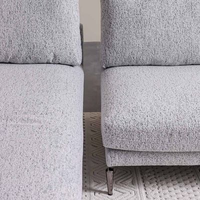 Pletora 3-Seater Left Corner Fabric Sofa - Light Grey - With 2-Year Warranty