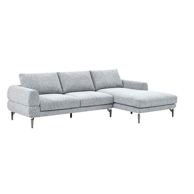 Pletora Right Corner Fabric  Sofa - Light Grey