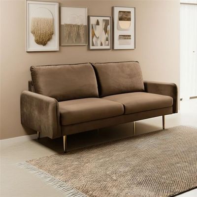 Capricio 3 Seater Fabric Sofa - Dark Brown