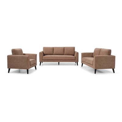 Merrie 3+2+1 Seater Fabric Sofa Set- Brown