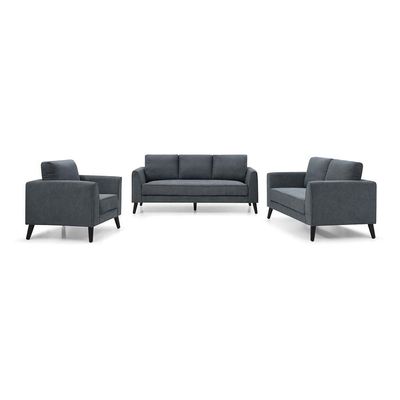 Merrie 3+2+1 Seater Fabric Sofa Set- Grey