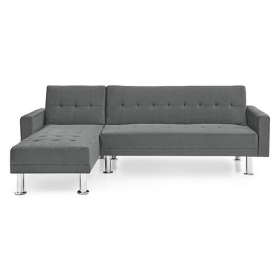 Stingler Reversible Corner Fabric Sofa - Velvet Grey