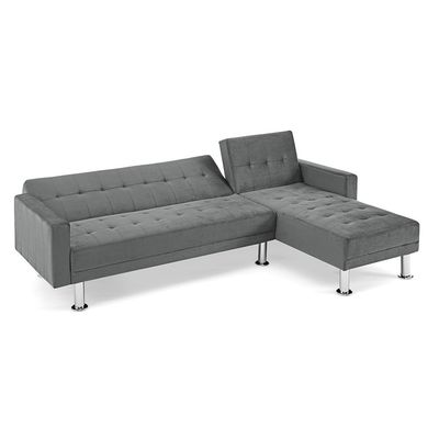 Stingler Reversible Corner Fabric Sofa - Velvet Grey