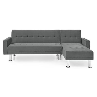 Stingler Reversible Corner Fabric Sofa - Velvet Grey