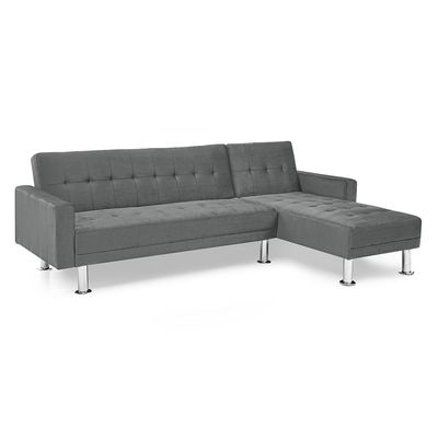 Stingler Reversible Corner Fabric Sofa - Velvet Grey